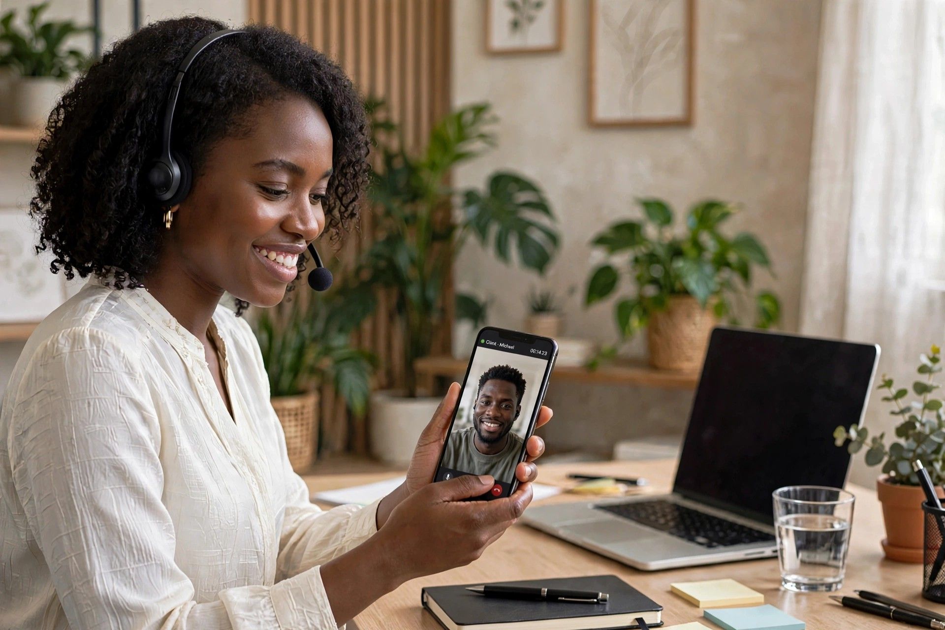 A care team on clarity call with a new client