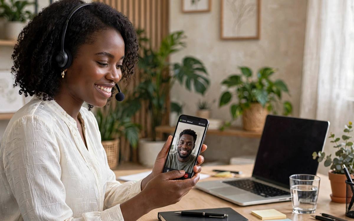 A care team on clarity call with a new client