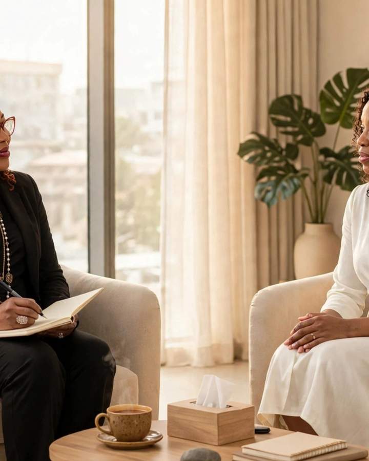 Individual therapy in a calm counselling setting.